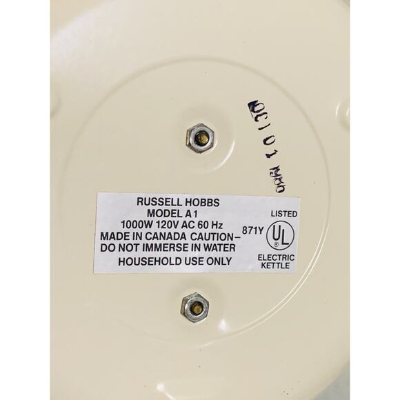 Russell Hobbs Vintage A1 Electric Kettle 1 Qt Hot Water Boiler 1987 Tested - Picture 4 of 4